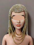 Handmade 1:6 Scale Doll Rhinestone Headpiece Miniature Silver Gold Rainbow Headwear