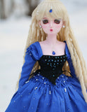 Craftuneed Victorian Style Royal Blue Ball Gown Princess Doll Dress with Hair Accessories for 1/6, 1/4, 1/3 Scale Fashion Dolls BJD