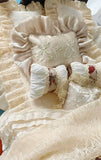 Handmade Dollhouse Bedding Set Miniature French Style Blanket Pillow 1/6 1/4 1/3 Scale