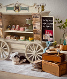 Miniature Coffee Shop Stand DIY Kit – 1:6 Scale Dollhouse Market Cart (Not Assembled)