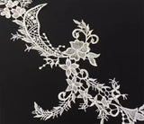 Ivory Floral Lace Applique Pair Bridal Lace Motifs Left Right Matching 20 Pairs (40pcs)