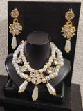 Handmade 1:6 Scale Miniature Doll Faux Pearl Crown Necklace & Earrings Set