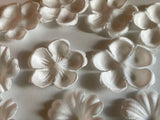 Bundle 20pcs Ivory Fabric Flower Petals Applique | 3D Floral Embellishments | Craft/Wedding