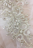Silver Rhinestone Applique Crystal Motif Embellishment for Sewing Craft
