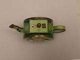 rade Plus Aid Fish and Cat Green Teapot Hand paint Enamel Limited Edition Collectable