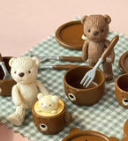 1:12 Scale Set of 4ps Miniature Poseable Teddy Bears Dollhouse Moveable Joint