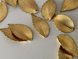 Bundle lot 70pcs gold colour metal leave charm sew on leave beads with defect