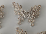 Craftuneed Bundle 4pcs silver rhinestones bridal embellishments butterfly brooch pin jewellery Brooches