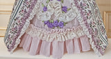 1:6 Scale Victorian Doll Dress Handmade Floral Historical Gown Lace Rococo Style Outfit