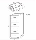 Craftuneed 1:6 Scale Miniature Drawer Cabinet Set of 8 Colourful Kitchen or Office Storage Furniture for Dollhouse