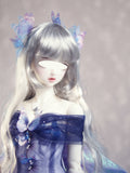 1:3 Scale Doll Butterfly Fairy Dress Handmade Blue Purple Gradient Glitter Gown Set