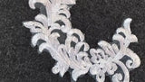 5 Pairs White Bridal Lace Applique Embroidery Floral Motif For Wedding Dress DIY