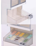 Craftuneed 1:6 Scale Miniature Ice Cream Display Freezer Cabinet with Scoops and Removable Ice Cream Rack Dollhouse Kitchen Furniture