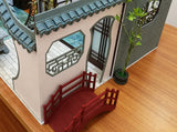 Handmade 1:6 Miniature Wooden Arch Bridge Traditional Japanese Style Dollhouse Bridge