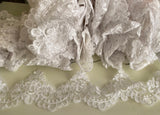 Craftuneed Bundle 14.9Meters white floral lace trim dress bridal sew on tulle lace trimming