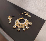 Handmade 1:6 Scale Royal Style Doll Jewelry Set – Miniature Pearl Gemstone Style Crown, Necklace & Earrings