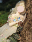 HandHandmade Floral Tulle Doll Dress Miniature Fairy Garden Ball Gown For 1/4 1/3 Scale