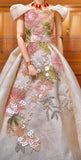 Handmade 1:6 Scale Doll Evening Gown Miniature Floral Sequin Dress For Fashion Doll