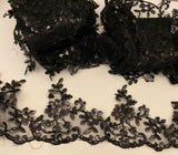 Craftuneed Bundle 8.6Meter or 3.7Meters or 1.2Meter black sequins lace trim embroidered dress lace trimming