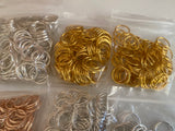 Craftuneed Bundle 500pcs Stainless Steel Circle Jump Rings 14mm - 16mm for craft making jewellery findings silver rose gold colour
