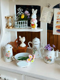 Miniature Dollhouse Kitchen Display Cabinet 1/6 1/12 Scale Vintage Style Handmade