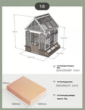 Miniature Greenhouse DIY Kit – 1/6, 1/12, 1/24 Scale Dollhouse Furniture Craft Kit Unfinished