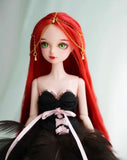Craftuneed Halloween Witch Doll Costume Gothic Fantasy Outfit Set Black Feather Skirt Cape Hat Corset for 1/6, 1/4, 1/3 Scale Dolls