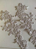 Craftuneed Bundle 6pcs grey lace applique sew on embroidered floral lace motif patch