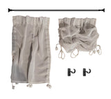 Craftuneed 1:6 Miniature Dollhouse Ivory Cloud Draped Curtains Handmade Doll Window Drapes Rod Variable Size Available