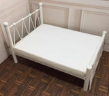 Handmade 1:6 Scale Dollhouse Bed Canopy Set French Style Miniature Bedding Frame Mattress & Pillows