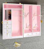 Handmade Dollhouse Portable Doll Closet Miniature Wardrobe Storage Case 1/6 1/12 Scale
