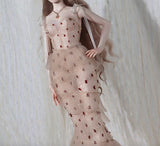 Handmade Champagne Mermaid Doll Dress With Necklace Custom For 1/6 1/4 1/3