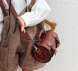 Craftuneed 1:6 Scale Handmade Leather Satchel Doll Bag Mini Crossbody Shoulder Bag for BJD Dolls