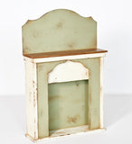 Craftuneed 1:6 Scale Dollhouse Fireplace Mantel Rustic Green Cream Victorian Style Miniature Wooden Hearth Furniture