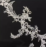 Gold Se5 Pairs Ivory Bridal Lace Applique Floral Embroidery Lace Motif Patch For Wedding DIY