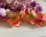 Craftuneed Bundle 21 bunches fabric floral petals sew on glue on hydrangeas flower petals pink red lilac purple