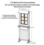 Miniature Screen Cabinet DIY Kit – 1/12 & 1/6 Scale Dollhouse Furniture Craft (Unassembled)