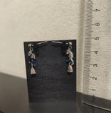 1:6 Scale Doll Shoulder Chain Necklace and Earrings Set Miniature Rhinestone Jewellery