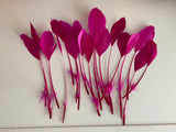 20pcs Purple Pink Goose Feathers For Millinery Hat Making Costume DIY Supplies
