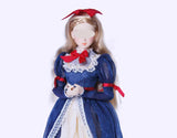 Handmade 1:6 Scale Fairytale Romantic Doll Dress, Custom Made Miniature Gown with Hair Bow