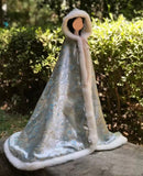 Handmade Doll Hooded Cape Miniature Satin Faux Fur Cloak 1/6 1/4 1/3 Custom Fit