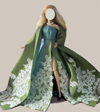 Custom Doll Lace & Satin Dress Shawl Inspired by Previous Design Handmade 1:6 Scale