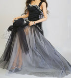 Handmade Doll Evening Gown & Hat Miniature Black Couture Dress 1/4 1/3 Scale