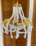 Craftuneed 1:6 Scale Miniature Doll Faux Crystal chandelier Dollhouse Hanging Ceiling Lighting props