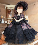 Handmade Gothic Doll Dress Set Miniature Victorian Evening Gown 1/6 1/4 1/3 Scale