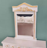 Handmade Dollhouse 1:12 Scale Hall Table & Mirror Miniature Wooden Entryway Furniture