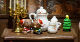 Craftuneed 1:6 scale Christmas Dollhouse Miniature Scene Wooden House with Tree Snowman Reindeer Bear & Festive Decor For Dolls