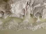 Craftuneed Bundle 14.9Meters white floral lace trim dress bridal sew on tulle lace trimming