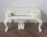 Craftuneed 1:12 Scale Miniature Victorian Style Grand Rectangular Piano &amp; Seat Set Dollhouse Classic Music Room furniture Available in Brown or White