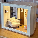 Handmade 1:6 Scale Hexagon Dollhouse Room Wooden Miniature Display Scene